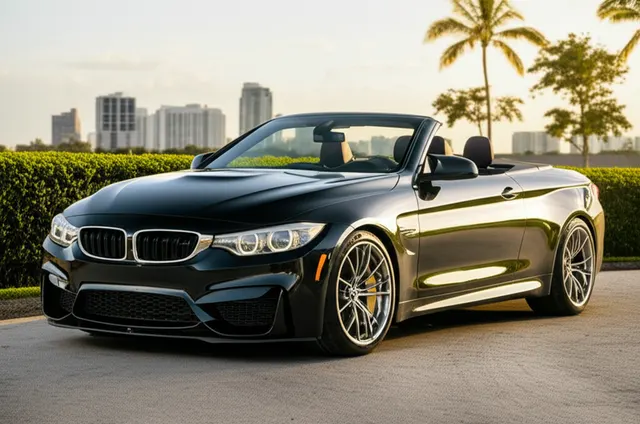 Reference photo of a BMW M4 Competition Convertible, not a photo of this listing's car