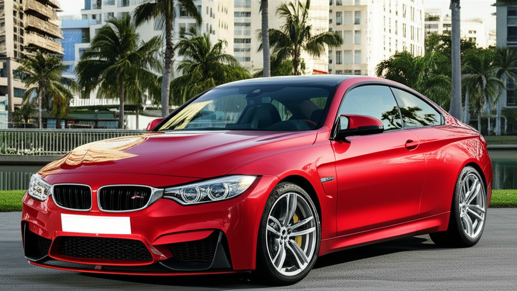 Red BMW M4 exotic car rental
