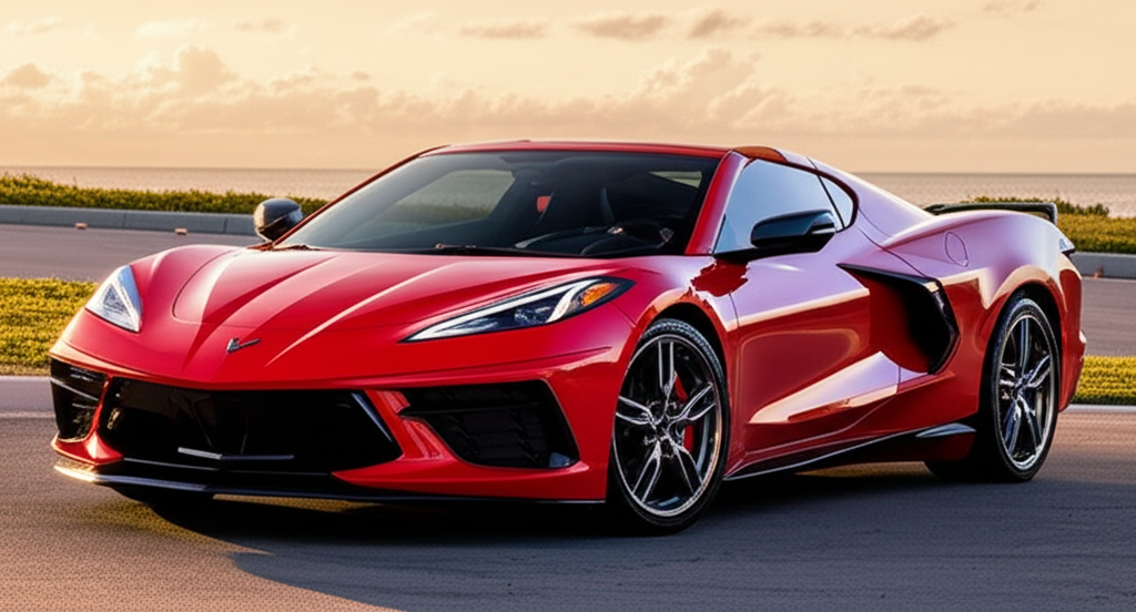 Red Chevrolet Corvette C8 exotic car rental