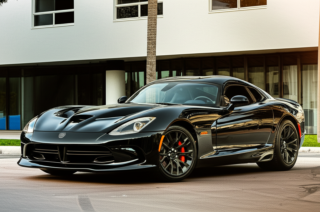 Black Dodge Viper Srt exotic car rental