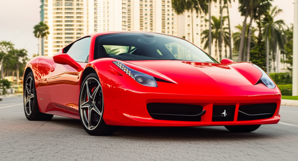 Red Ferrari 458 exotic car rental