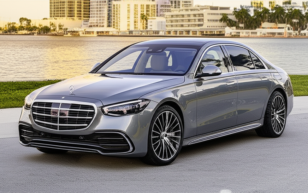 Gray Mercedes-Benz S580 exotic car rental