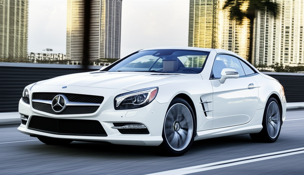 White Mercedes-Benz Sl550 exotic car rental