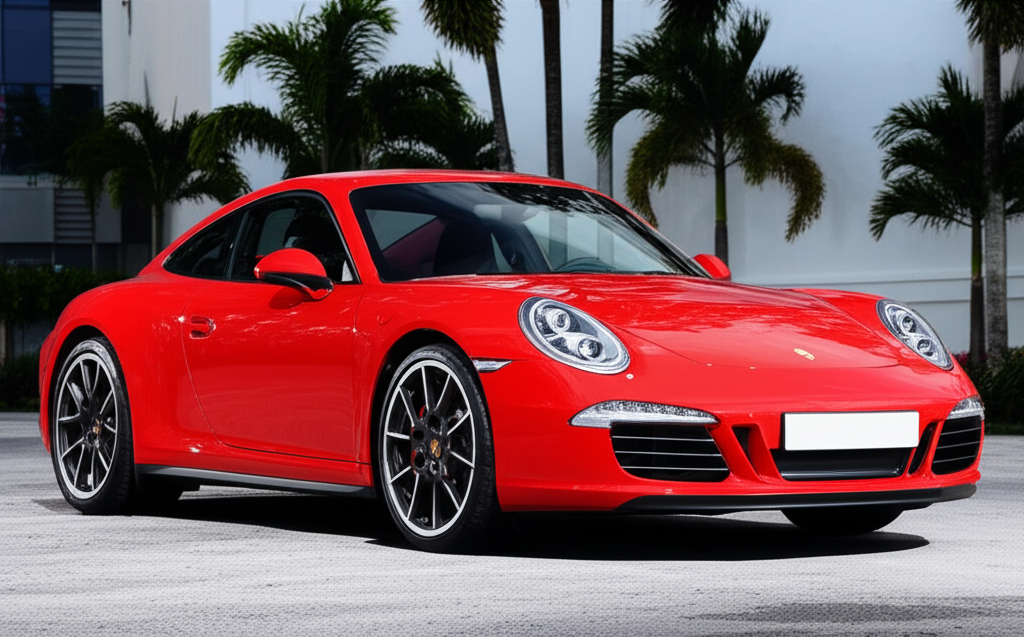 Red Porsche 911 exotic car rental