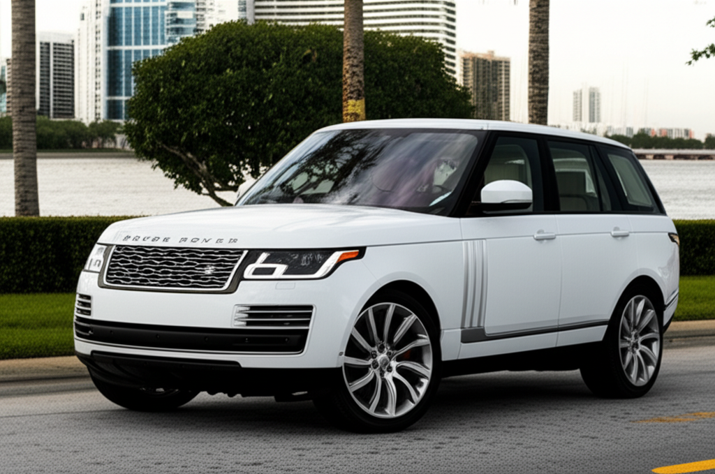 White Range Rover Hse exotic car rental