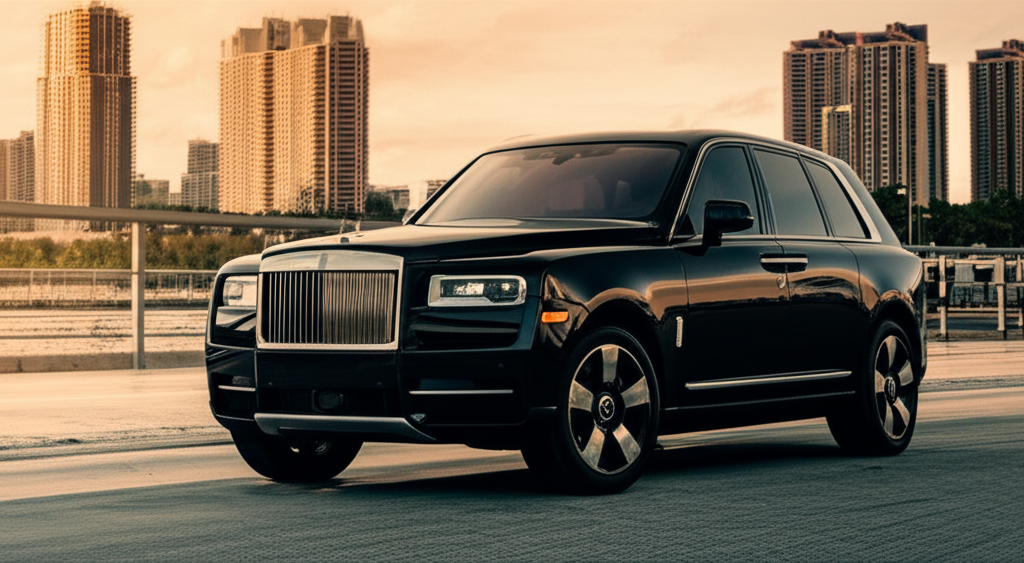 Black Rolls-Royce Cullinan exotic car rental