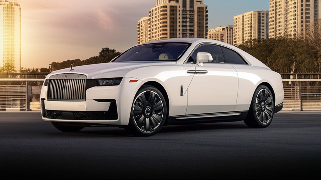 White Rolls-Royce Spectre exotic car rental