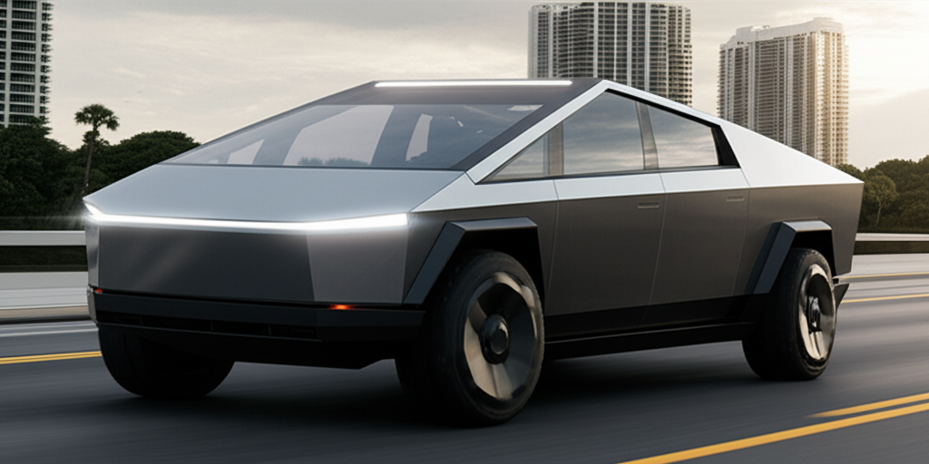 Black Tesla Cybertruck exotic car rental